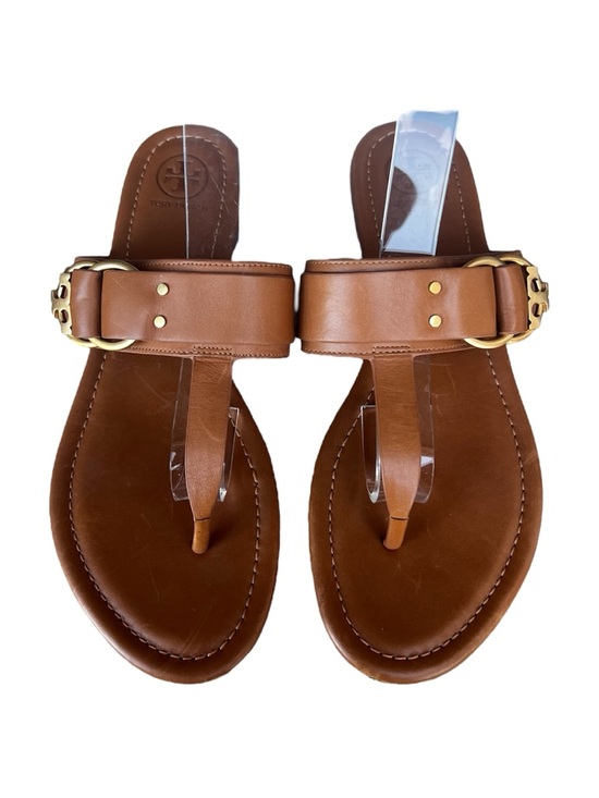 Tory Burch Shoes - Tory Burch Marsden Leather Thong Sandal size 9 Caramel Brown